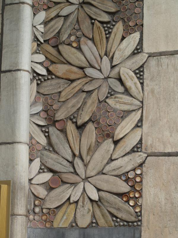 Paris, France: 25 bis Rue Benjamin Franklin: wall detail (1902-1903, architects Auguste and Gustave Perret, ceramist Alexandre Bigot)