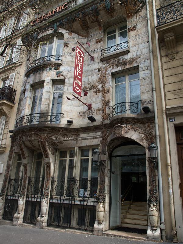 Paris, France: Ceramic Hotel, 34 Avenue de Wagram: bottom half (1904, architect Jules Lavirotte, ceramist Alexandre Bigot, sculptor Camille Alaphilippe)
