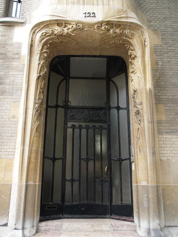 Paris, France: Hotel Guimard, 122 Avenue Mozart: door (1909, architect Hector Guimard)