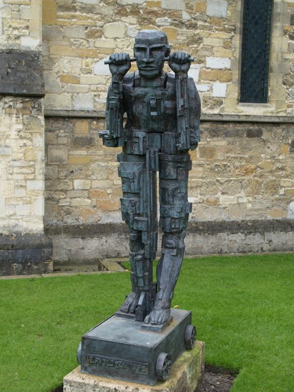 Cambridge, England: Jesus College: Daedalus on Wheels (1994, sculptor Eduardo Paolozzi)