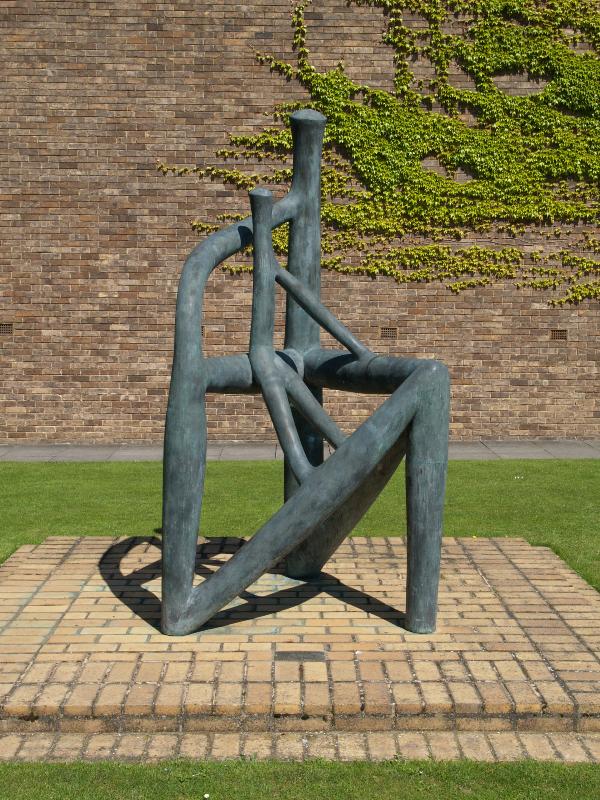 Cambridge, England: Churchill College: Diagram of an Object (Second State) (1990, sculptor Dhruva Mistry)