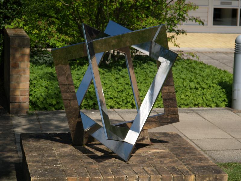 Cambridge, England: Isaac Newton Institute: Creation (1991, sculptor John Robinson)