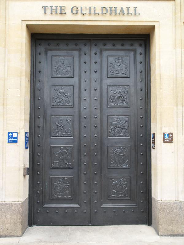 Cambridge, England: Guildhall: scenes from rural life (1933, sculptor Gertrude Hermes)