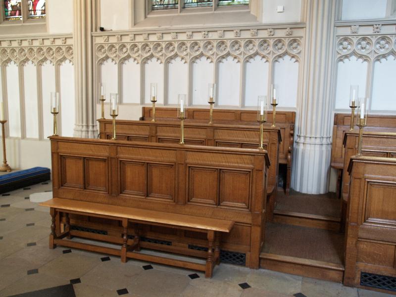 Cambridge, England: Corpus Christi College: chapel, seating