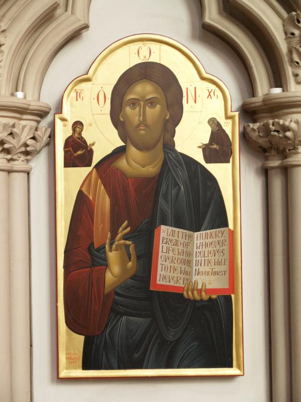 Cambridge, England: Corpus Christi College: Christ Pantocrator (icon, c 1998)