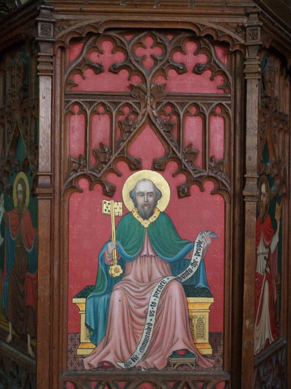 Snettisham, England: St Mary: St Peter, pulpit panel