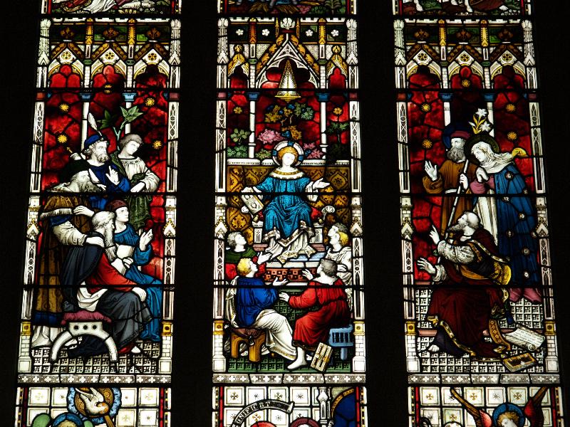 Cambridge, England: Corpus Christi College: Jesus teaching in the Temple (19th century)