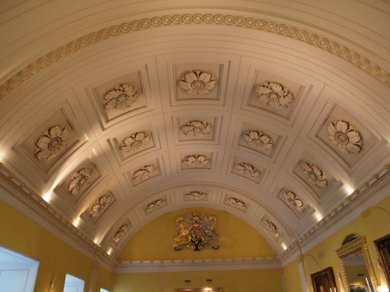 Cambridge, England: Gonville and Caius College: ceiling (1995-1998, architect John Simpson and Partners, plasterer George Cook and Sons)