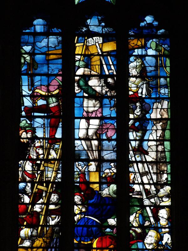 Cambridge, England: King's College: chapel, east window, Descent from the Cross