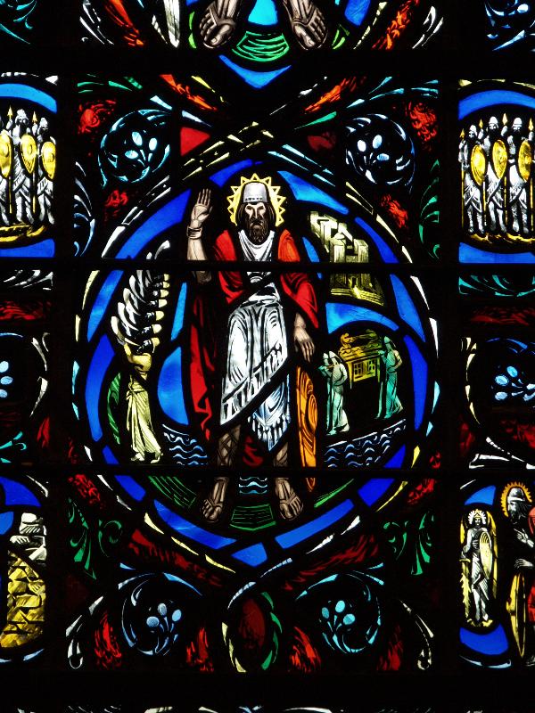 Montclair, New Jersey (NJ): Union Congregational Church: Joshua - Isaiah Window, detail (dedicated 1944, Charles J. Connick)