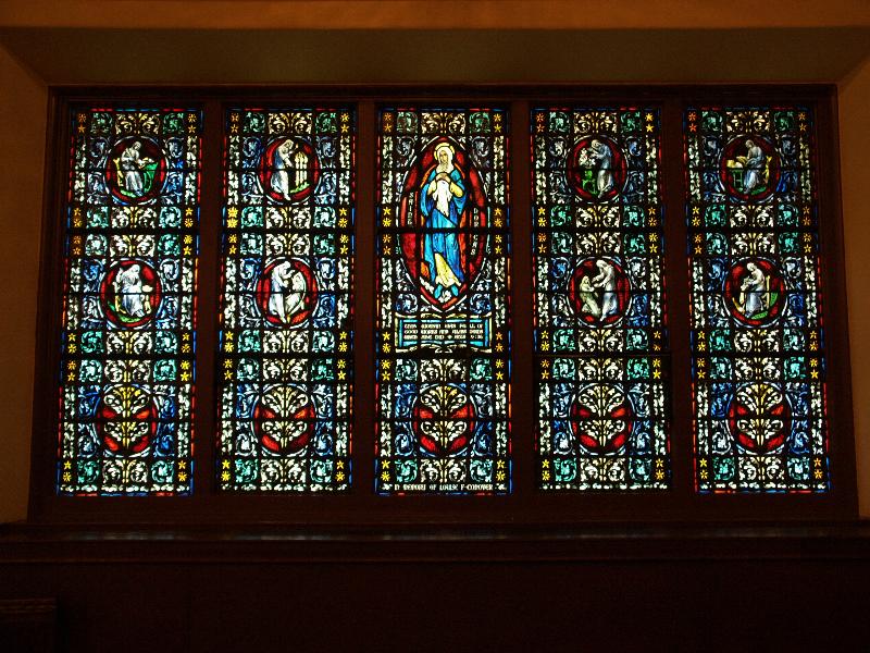 Montclair, New Jersey (NJ): Union Congregational Church: Dorcas Window (dedicated 1944, Charles J. Connick)
