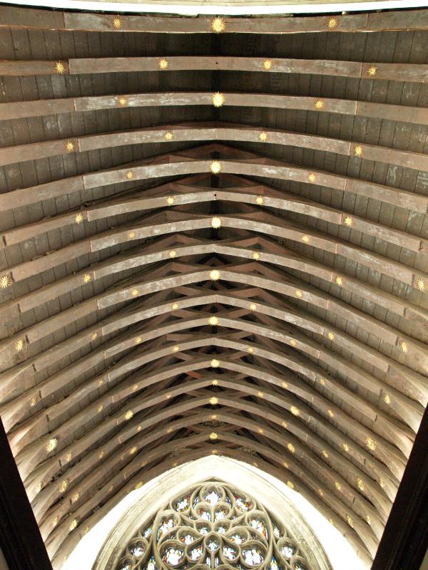 Cambridge, England: Church of St Edward King and Martyr: ceiling
