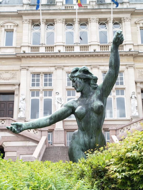 Brussels, Belgium: Hotel de Ville de Saint-Gilles: La Nymphe du Bocq (1900, sculptor Jef Lambeaux)