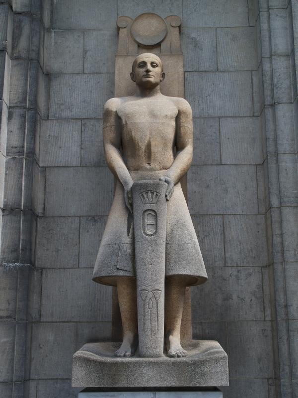 Brussels, Belgium: Musee du Cinquantenaire: Egyptian (c 1955, sculptor Marcel Rau)