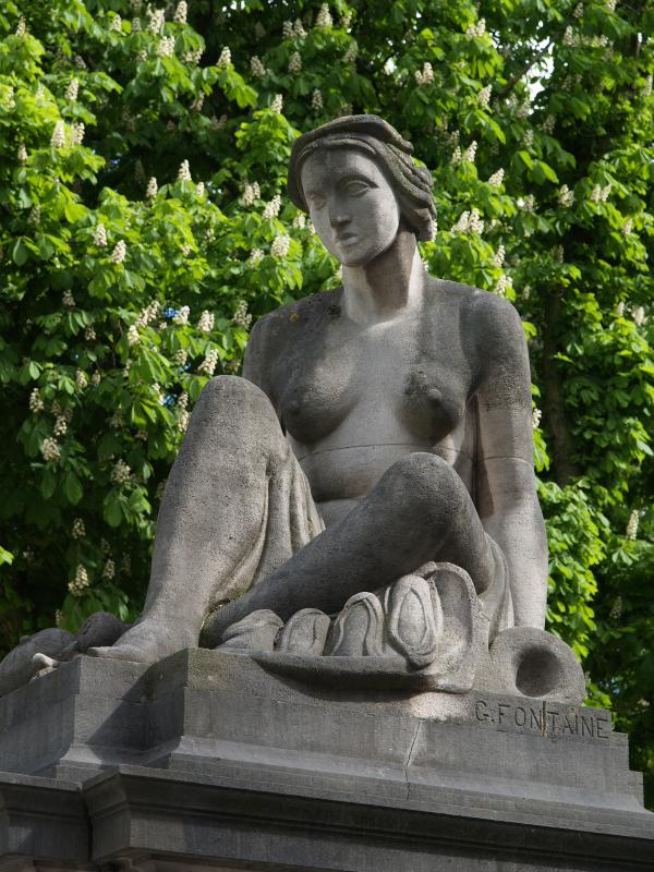 Brussels, Belgium: JubelPark (Parc du Cinquantenaire): L'Automne (1950, sculptor Gustave Fontaine)