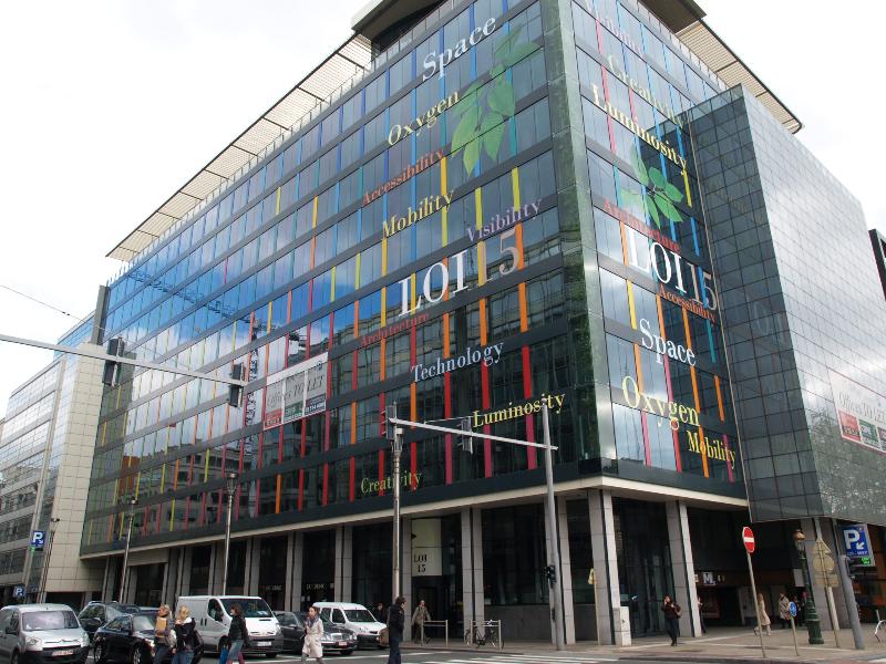 Brussels, Belgium: 15 Rue de la Loi: view (originally 1969, renovated 2007, Art and Build Architects)