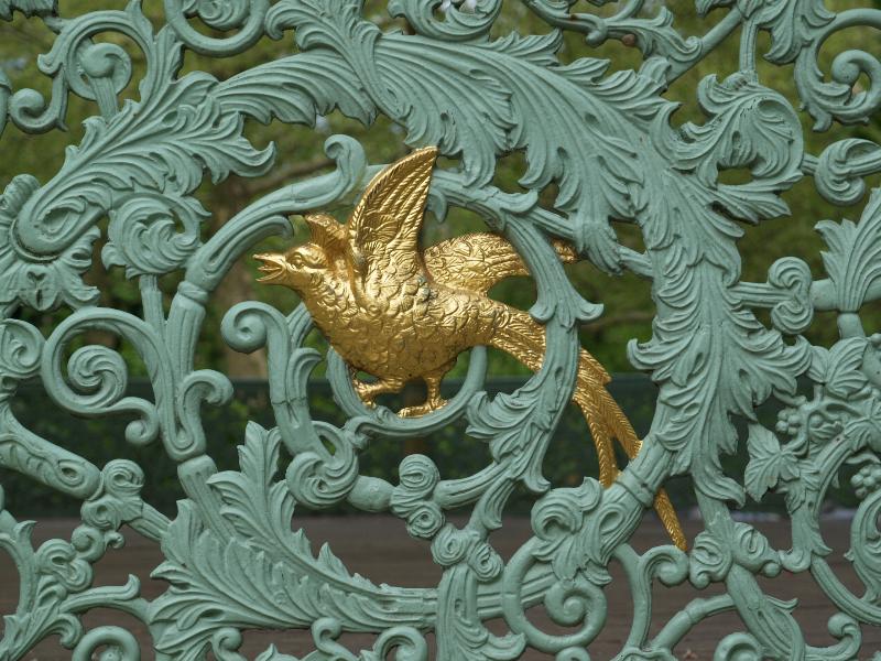 Brussels, Belgium: Parc de Bruxelles: Kiosque a musique, detail (1841, architect Jean-Pierre Cluysenaar)