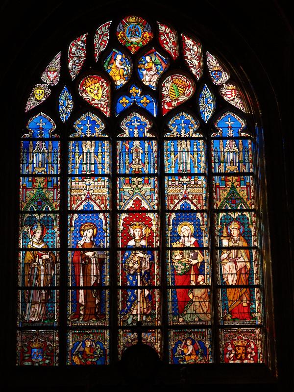 Brussels, Belgium: Eglise Notre Dame du Sablon (Church of Our Lady of Sablon): window (1861, Samuel Coucke)