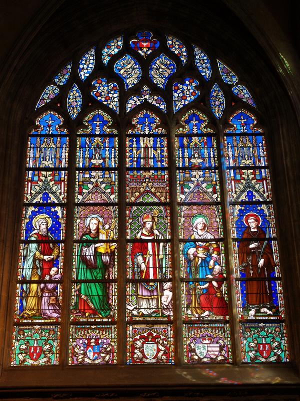 Brussels, Belgium: Eglise Notre Dame du Sablon (Church of Our Lady of Sablon): window (1861, Samuel Coucke)
