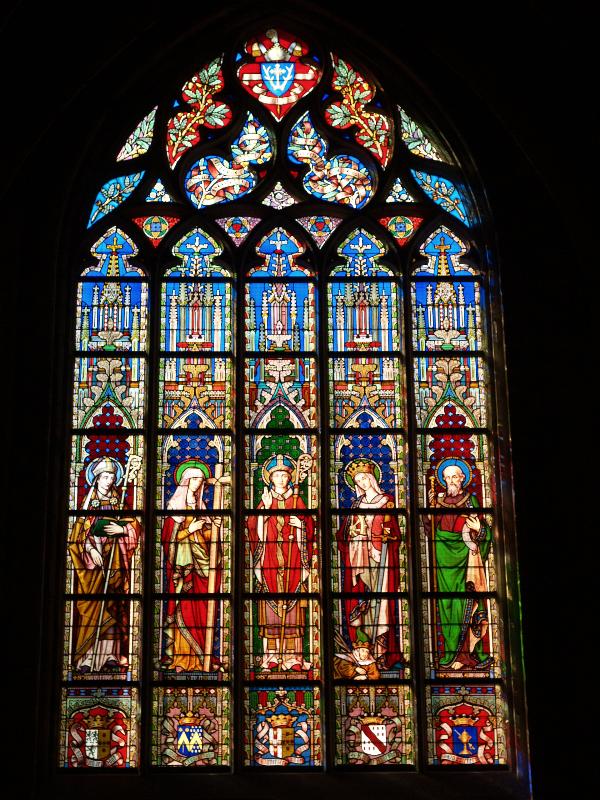 Brussels, Belgium: Eglise Notre Dame du Sablon (Church of Our Lady of Sablon): window (1861, Samuel Coucke)
