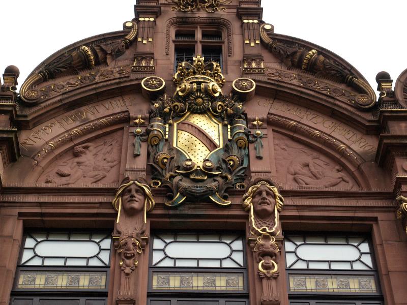 Heidelberg, Germany: Universitaet Heidelberg, Universitaetsbibliothek: facade (1901-1905, architect Josef Durm)