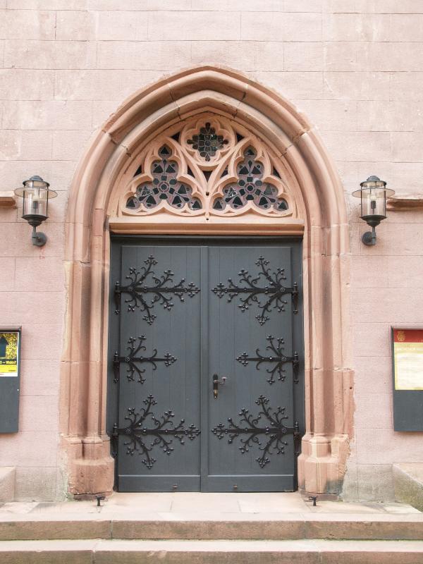 Heidelberg, Germany: Peterskirche: door (1864-1870, architects Ludwig-Marperger Franck, Hermann Behaghel)