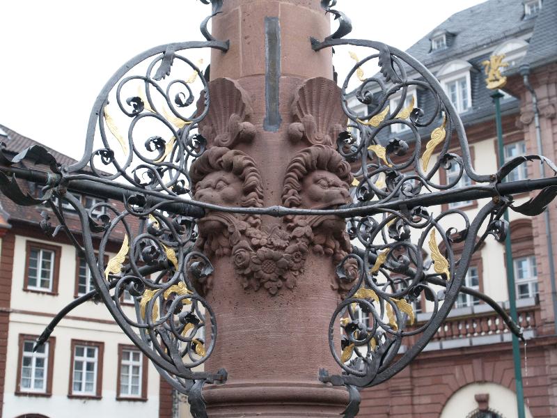 Heidelberg, Germany: Marktplatz: Hercules Brunnen (fountain), detail (1703-1706)