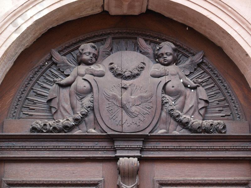 Heidelberg, Germany: Heiliggeistkirche: decoration over smaller south door
