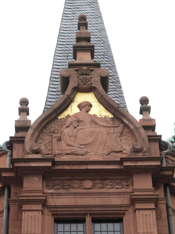 Heidelberg, Germany: Universitaet Heidelberg, Universitaetsbibliothek: facade (1901-1905, architect Josef Durm)