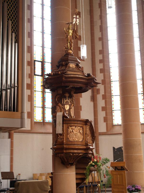 Heidelberg, Germany: Heiliggeistkirche: pulpit (18th century?)