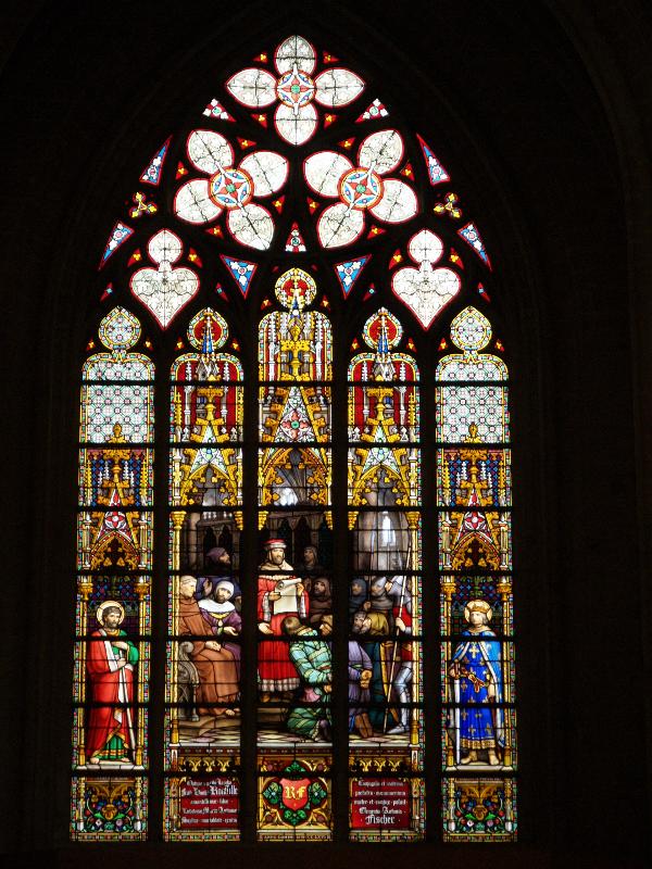 Brussels, Belgium: Cathedral des Saints Michel et Gudule: window (19th century, artist Jean-Baptiste Capronnier)
