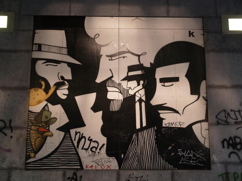Brussels, Belgium: Rue Roger van der Weyden: street art