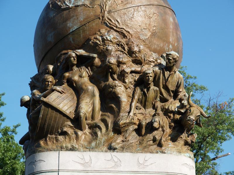 Richmond, Virginia (VA): Monument Avenue: Matthew F. Maury Monument, detail (1929, sculptor Frederick William Sievers)