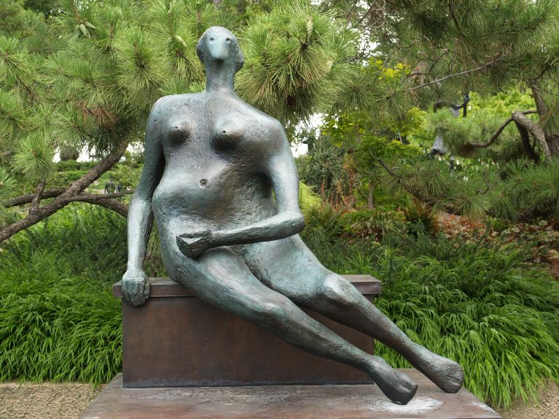 Washington, DC: Hirshhorn Museum and Sculpture Garden: Seated Woman (1956-1957, cast 1962, Henry Moore)