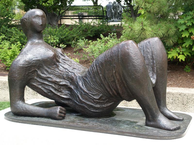 Washington, DC: Hirshhorn Museum and Sculpture Garden: Draped Reclining Figure (1952-1953, cast 1956, Henry Moore)