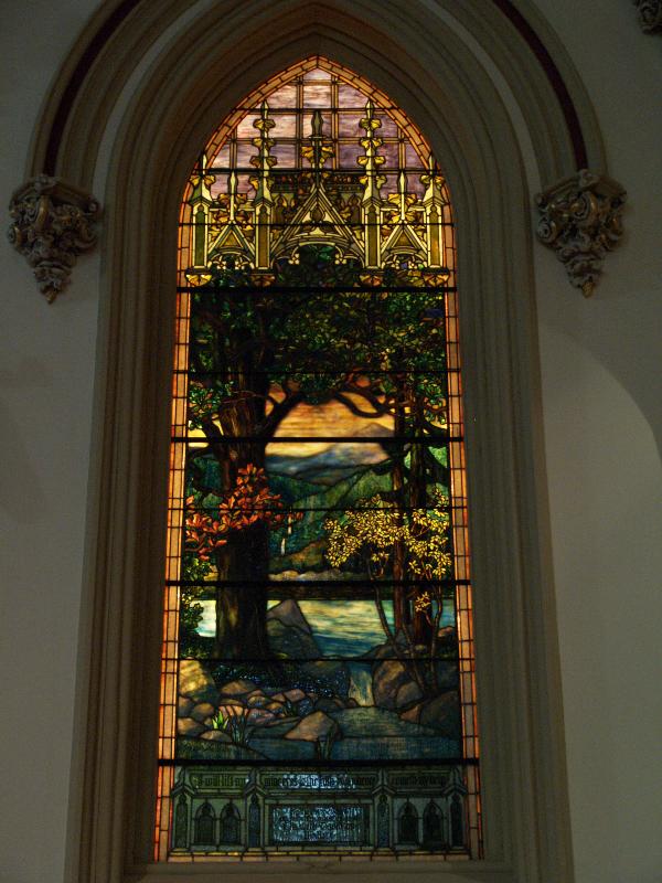 Baltimore, Maryland (MD): Brown Memorial Park Avenue Presbyterian Church: I Will Lift Up My Eyes (1905, designed by Edward Peck Sperry, made by Gorham Company)
