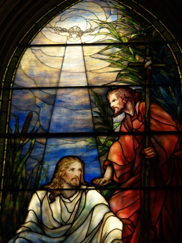 Baltimore, Maryland (MD): Brown Memorial Park Avenue Presbyterian Church: The Baptism of Christ (1916, Tiffany Studios)