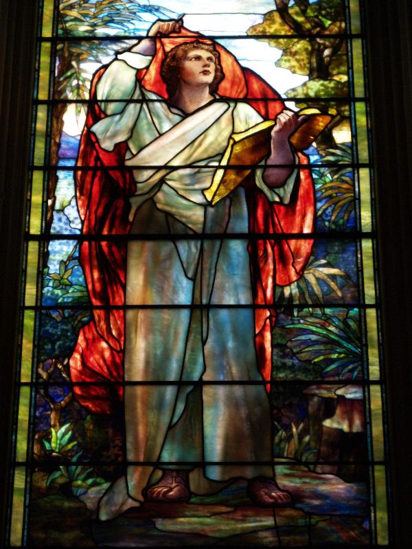 Baltimore, Maryland (MD): Brown Memorial Park Avenue Presbyterian Church: St. John (c 1905, Tiffany Studios)