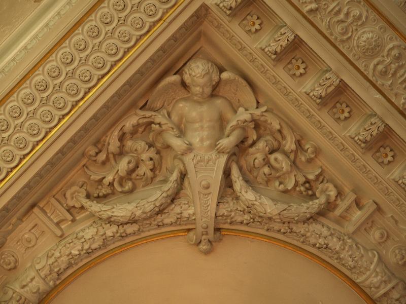 Cambridge, England: Clare College: dining hall ceiling, detail