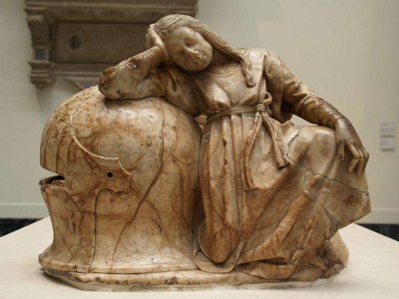 London, England: Victoria and Albert Museum: symbolic figure of mourning for Don Garcia de Osorio (1499-1505, Toledo, Spain)