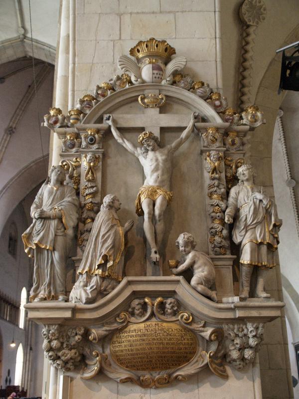 Munster, Germany: St Paul's Cathedral (St Paulus Dom): Crucifixion, monument for Johann Wilhelm von Buren (died 1680, sculptor W. H. Kocks)