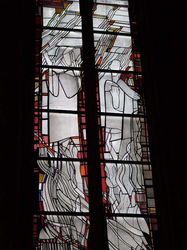 Munster, Germany: St Paul's Cathedral (St Paulus Dom): Three Hebrew children in fiery furnace (1985-1990, Georg Meistermann)