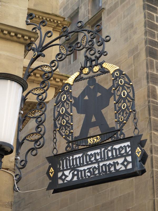 Munster, Germany: Prinzipalmarkt, Munsterischer Anzeiger: sign