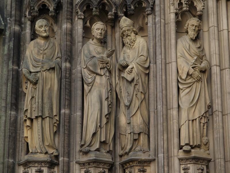 Munster, Germany: St Lamberti: evangelists and doctors of the church (west entrance)