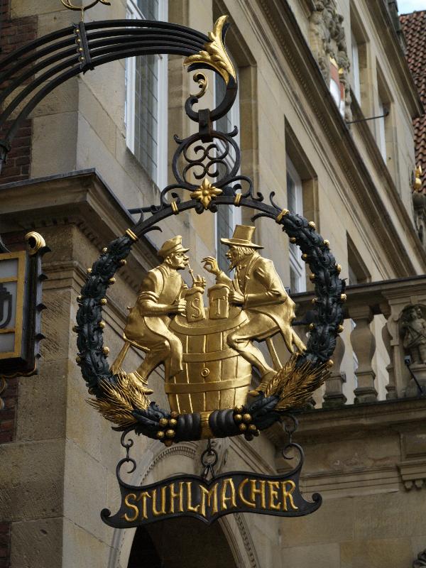 Munster, Germany: Prinzipalmarkt, Stuhlmacher: sign