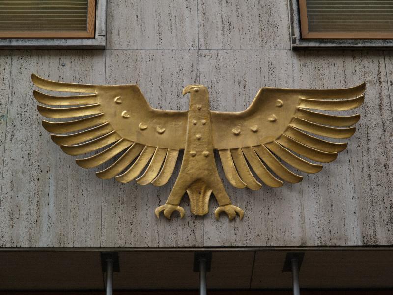Munster, Germany: Salzstrasse, Adler Apotheke: sign with eagle