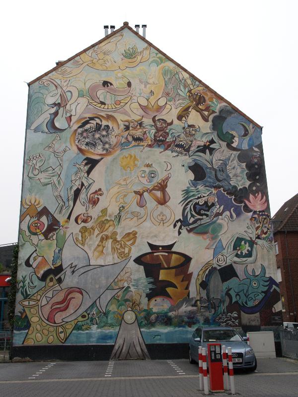 Munster, Germany: Achtermannstrasse: 500 Jahre Kolonialisierung und Widerstand (1992, Saul Gutierrez)