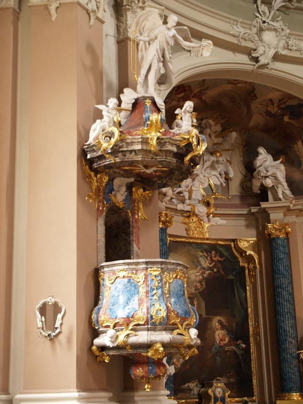 Munster, Germany: Clemenskirche: pulpit (1745-1753, architect Johann Conrad Schlaun)