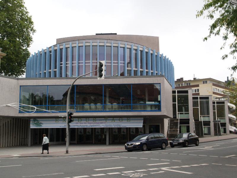 Munster, Germany: Neubruckenstrasse, Stadttheater: view (1954-1956, architects Harald Deilmann, Max von Hausen, Ortwin Rave, Werner Ruhnau)