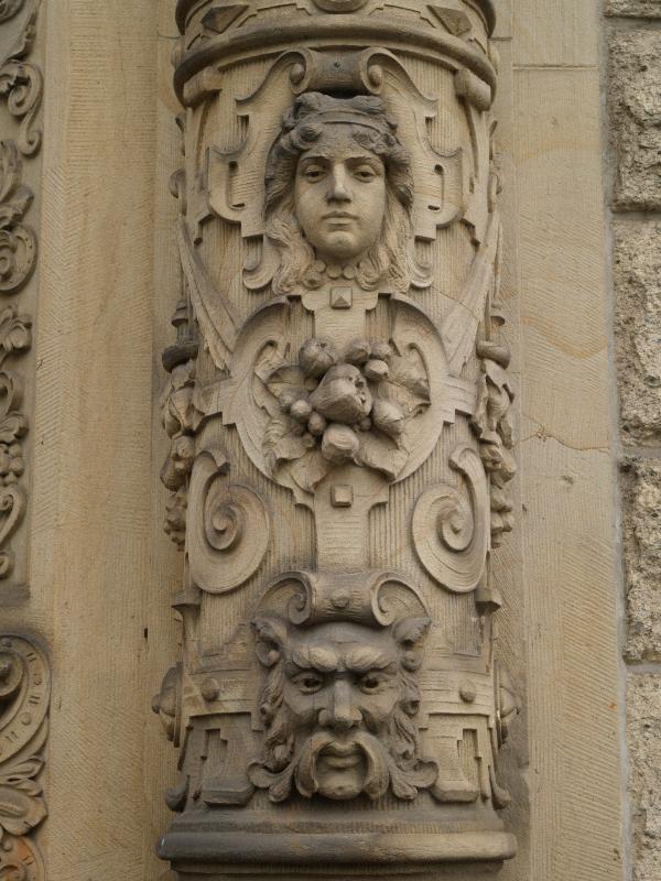 Munster, Germany: Domplatz, Landesmuseum: column decoration